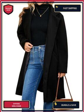Women's Notch Lapel Single Breasted Knee Length Peacoat Winter Coat